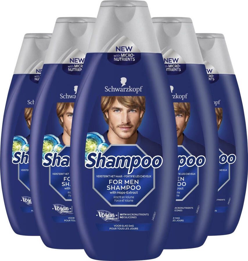 Schwarzkopf For Men Shampoo 5x400ml Voordeelverpakking