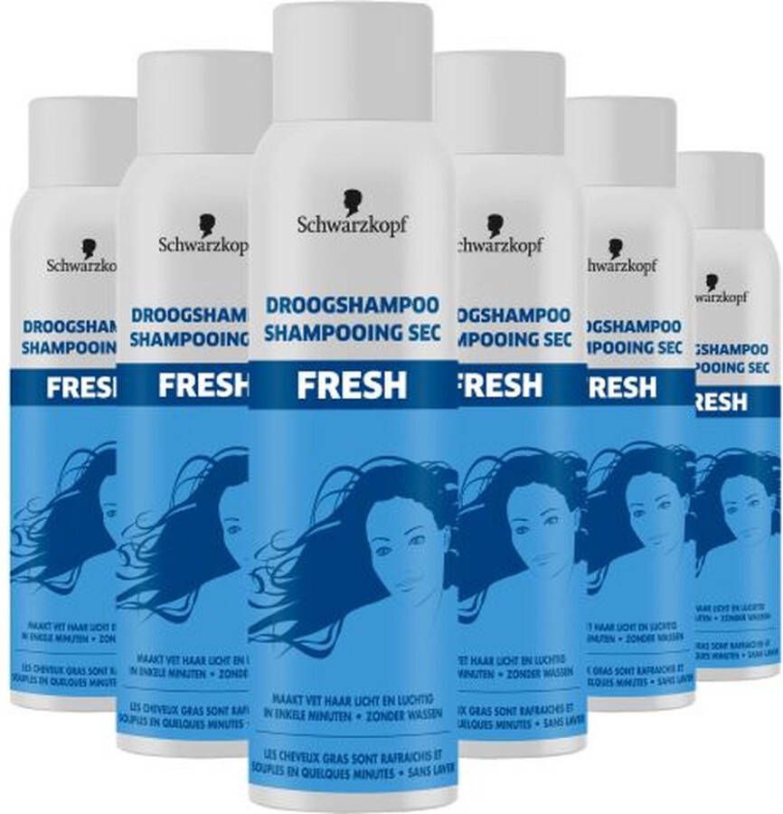 Schwarzkopf Fresh Droogshampoo Haarverzorging 6 x 150 ml Voordeelverpakking