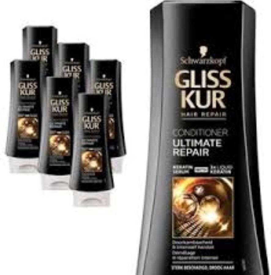 Schwarzkopf Gliss-Kur Conditioner – Ultimate Repair Voordeelverpakking 6 x 200 ml