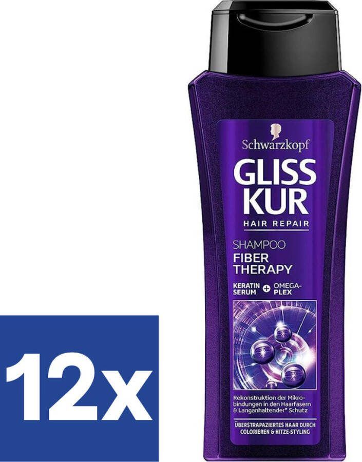 Schwarzkopf Gliss Kur Fiber Therapy Shampoo 12 x 250 ml