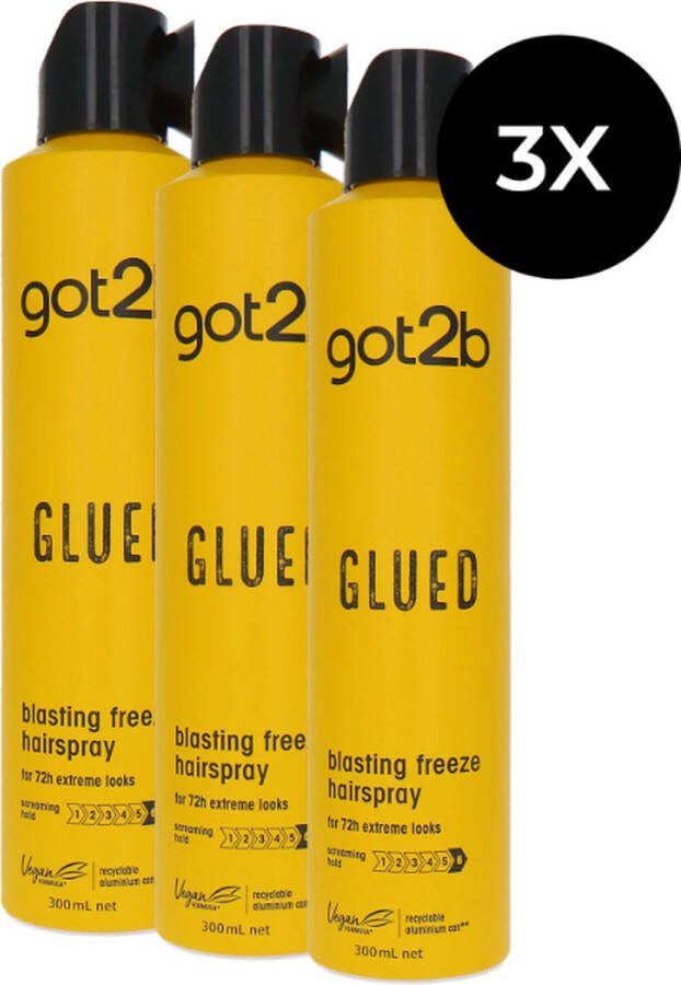Schwarzkopf Got2B Glued Blasting Freeze Hairspray 3 x 300 ml