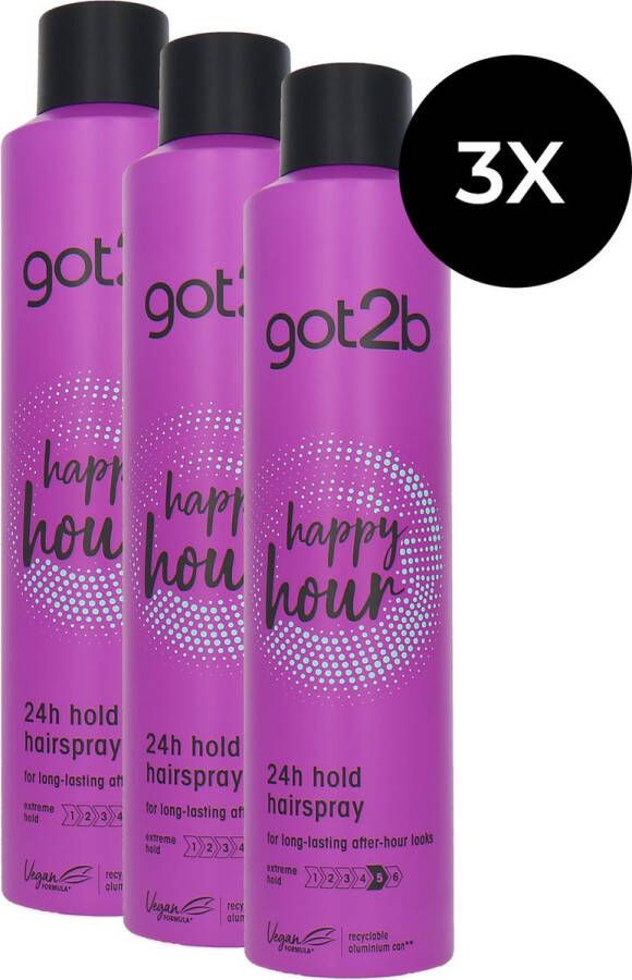 Schwarzkopf Got2b Happy Hour Hairspray 3 x 300 ml