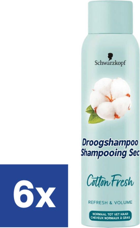 Schwarzkopf Katoenfris Droogshampoo (Voordeelverpakking) 6 x 150 ml