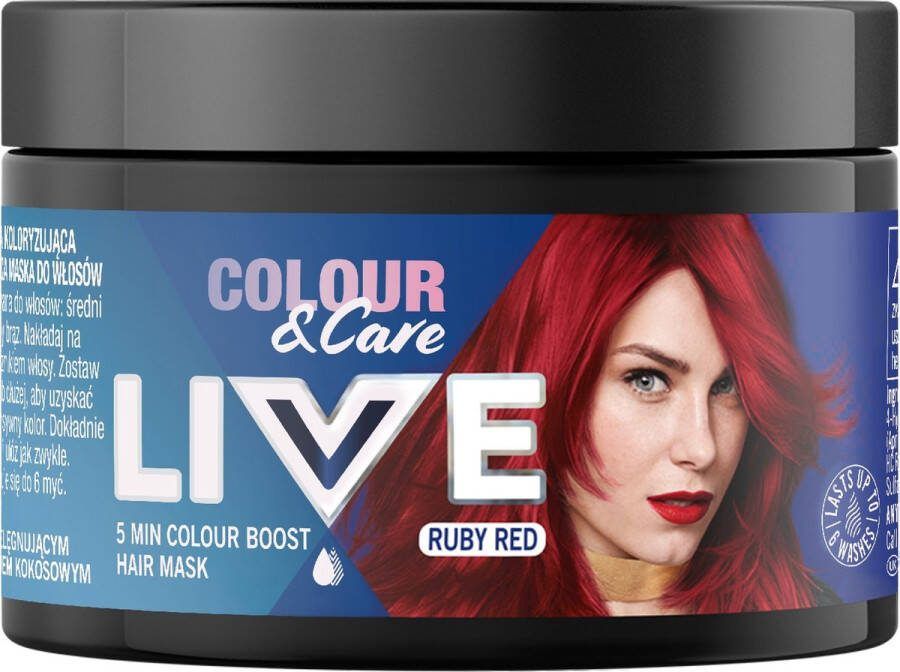 Schwarzkopf Live Colour&Care 5-minuten kleuring en conditionering haarmasker Robijnrood 150ml