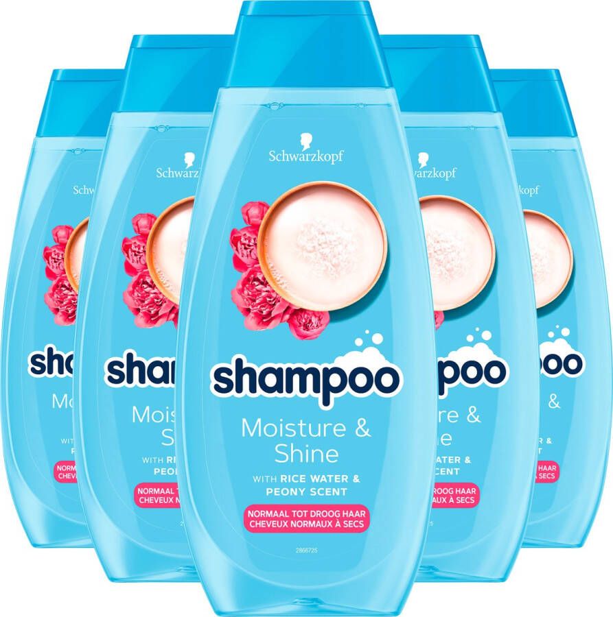 Schwarzkopf Moisture en Shine Shampoo 5 x 400 ml Voordeelverpakking