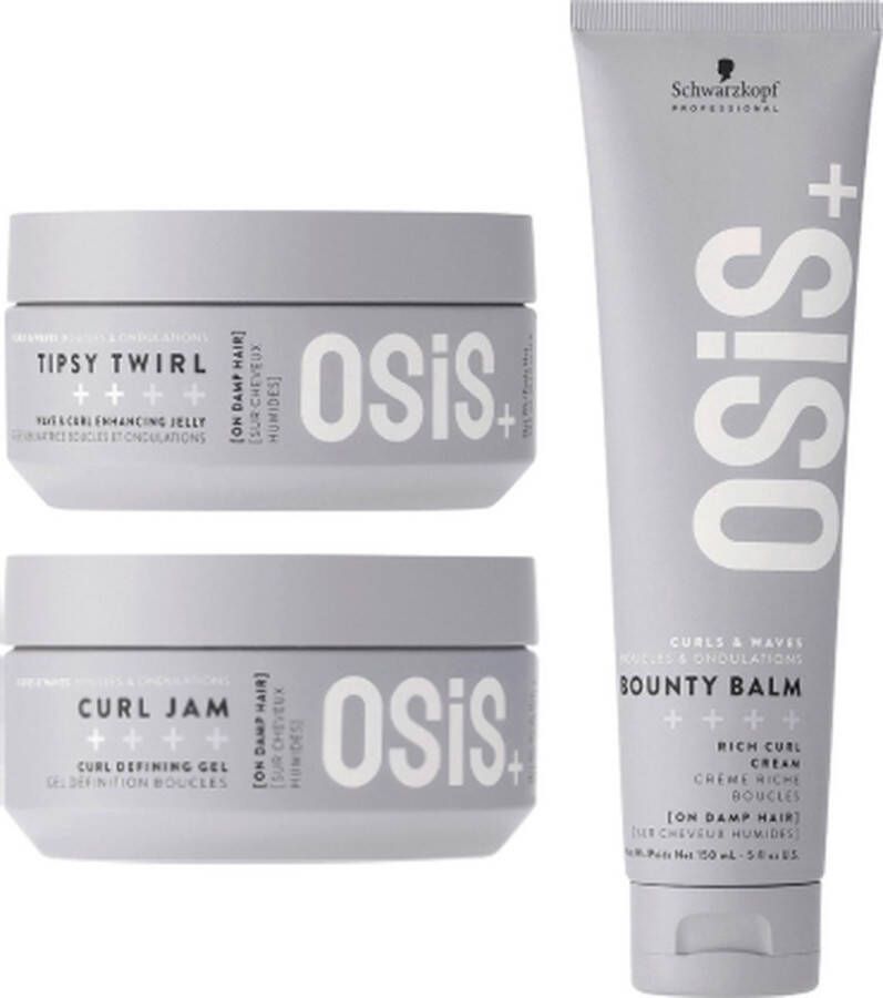 Schwarzkopf Osis Curl Set Curly Girl Methode Curl Jam + Bounty Balm + Tipsy Twirl Voordeelverpakking