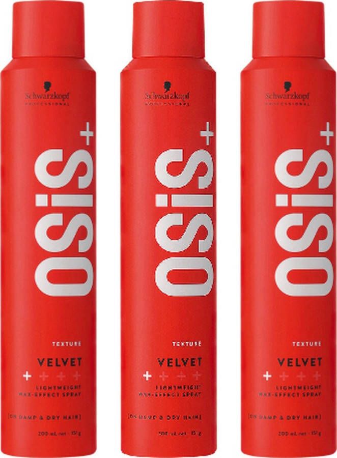 Schwarzkopf OSiS+ Velvet lightweight wax-effect spray haarspray voordeelverpakking 3 x 200ml