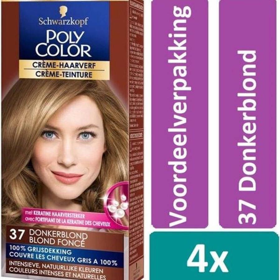 Schwarzkopf Poly Color Haarverf 37 Donkerblond 4 stuks Voordeelverpakking