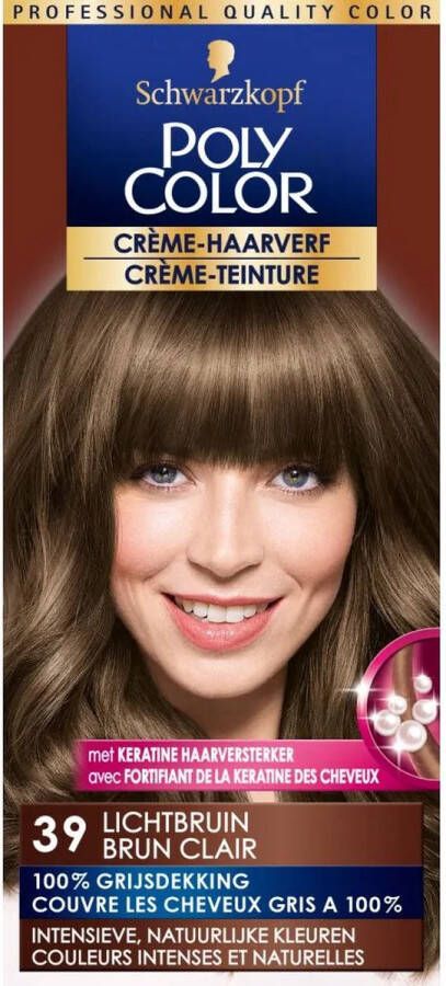 Schwarzkopf Poly Color Haarverf Creme 39 Lichtbruin 3 stuks