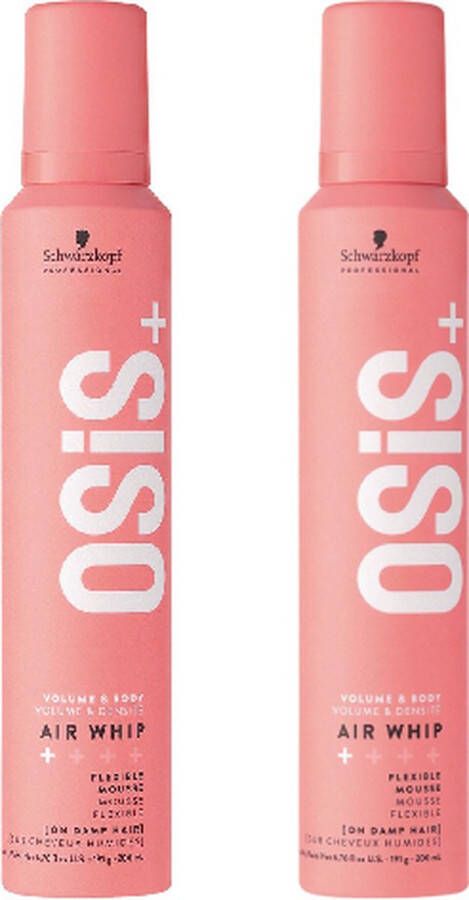 Schwarzkopf Professional OSiS+ AirWhip Volume Mousse voordeelverpakking 2 x 200ml