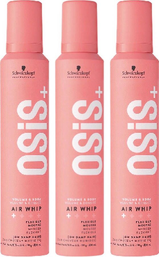 Schwarzkopf Professional OSiS+ AirWhip Volume Mousse voordeelverpakking 3 x 200ml