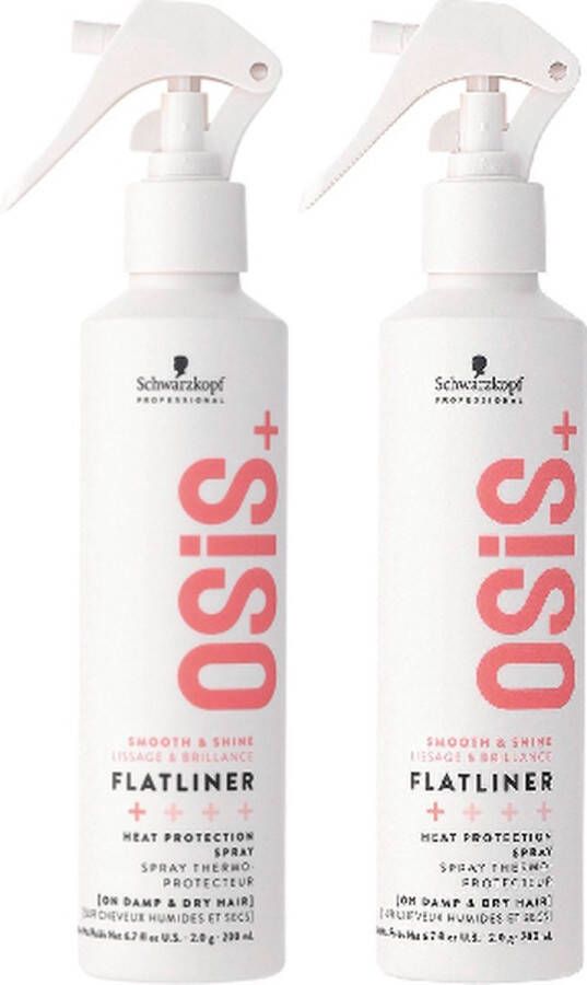 Schwarzkopf Professional OSiS+ Flatliner Shine Hittebescherming voordeelverpakking 2 x 200ml