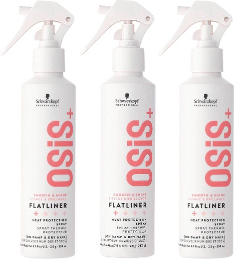 Schwarzkopf Professional OSiS+ Flatliner Shine Hittebescherming voordeelverpakking 3 x 200ml