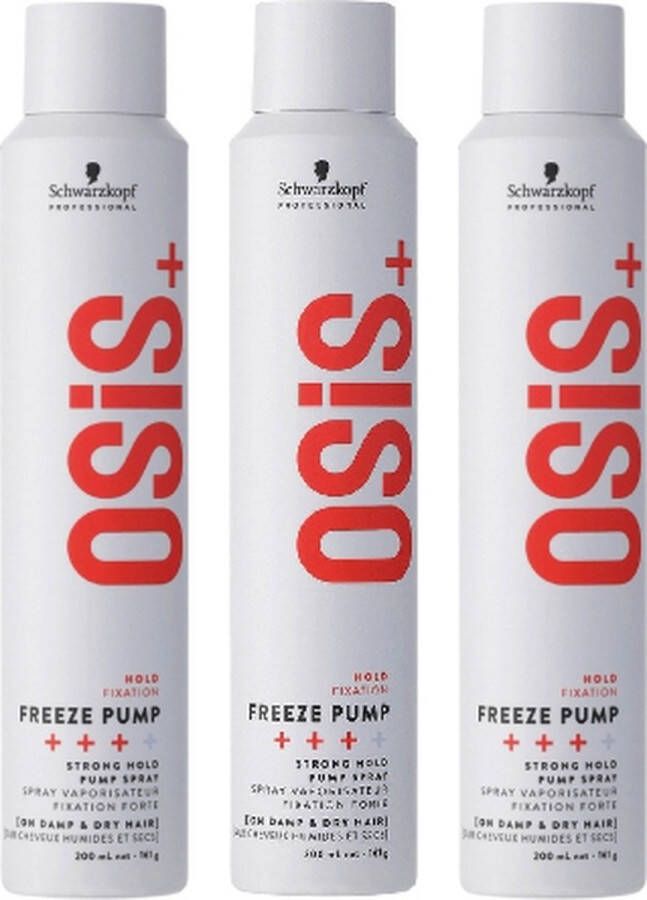 Schwarzkopf Professional OSiS+ Freeze Pump Hold Haarspray voordeelverpakking 3 x 200ml