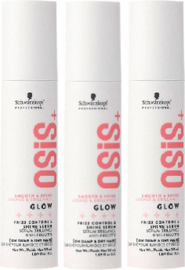 Schwarzkopf Professional OSiS+ Glow Shine Anti-Frizz Serum voordeelverpakking 3 x 50ml