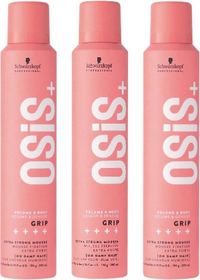 Schwarzkopf Professional OSiS+ Grip Volume Haarmousse voordeelverpakking 3 x 200ml