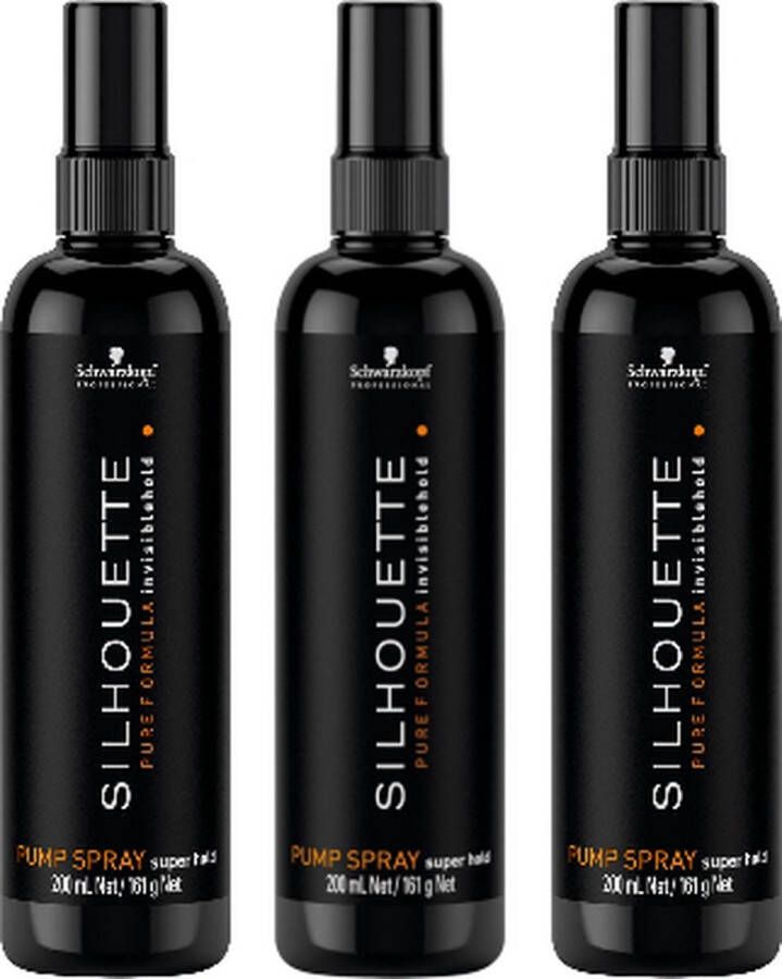 Schwarzkopf Professional Silhouette Strong Hold Pump Spray voordeelverpakking 3 x 200ml