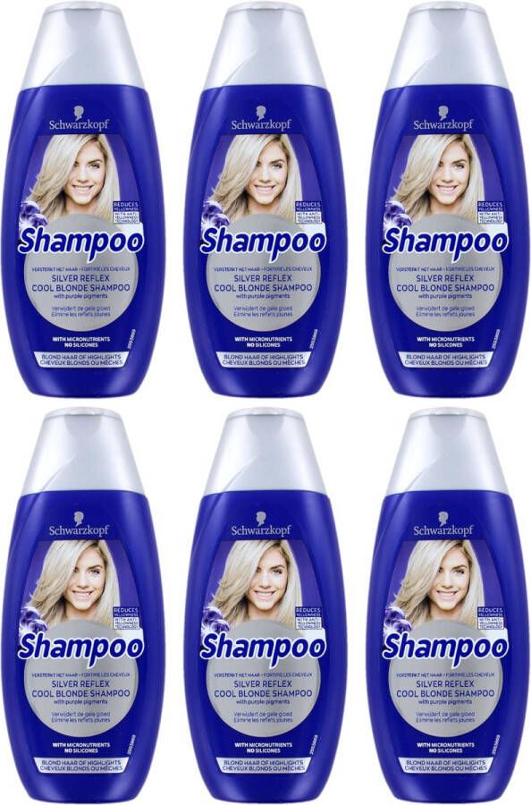 Schwarzkopf Reflex Silver Shampoo 250 ml 6 stuks Voordeelverpakking