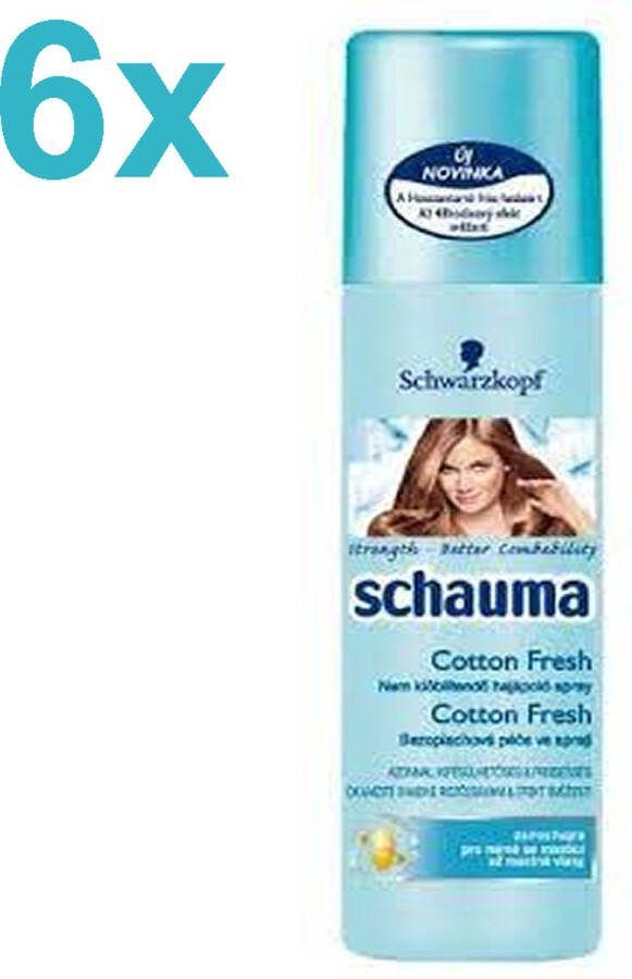 Schwarzkopf Schauma Cottom Fresh Spray 6x 200ml Voordeelverpakking