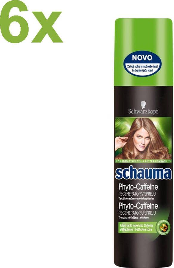 Schwarzkopf Schauma Phyto-Caffeine Spray 6x 200ml Voordeelverpakking