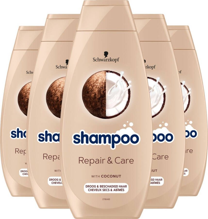 Schwarzkopf Schwarzkop Repair & Care Shampoo Haarverzorging Voordeelverpakking 5 x 400 ml