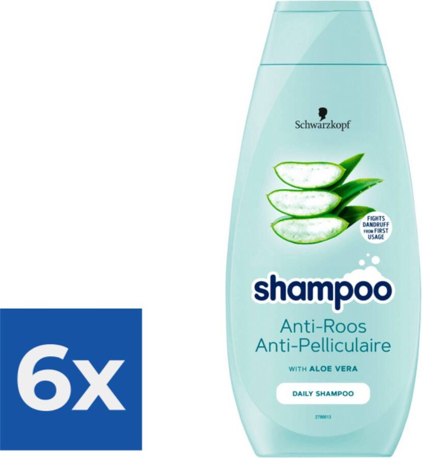 Schwarzkopf Shampoo 400ml Anti Roos Voordeelverpakking 6 stuks