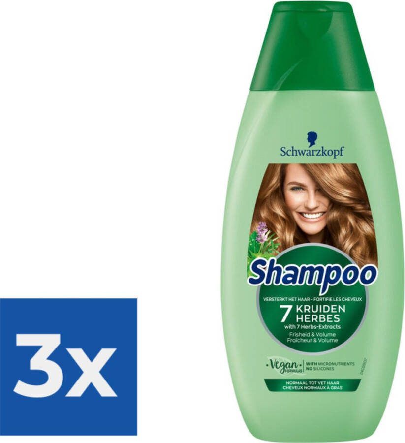 Schwarzkopf Shampoo 7 Kruiden 400 ml Voordeelverpakking 3 stuks
