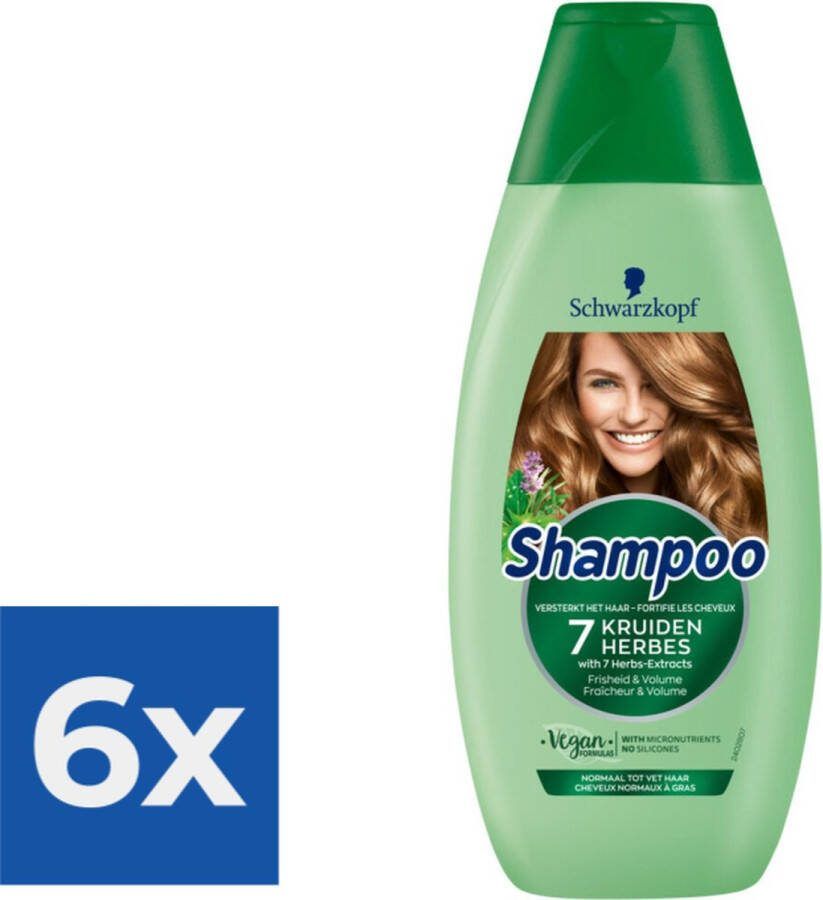 Schwarzkopf Shampoo 7 Kruiden 400 ml Voordeelverpakking 6 stuks