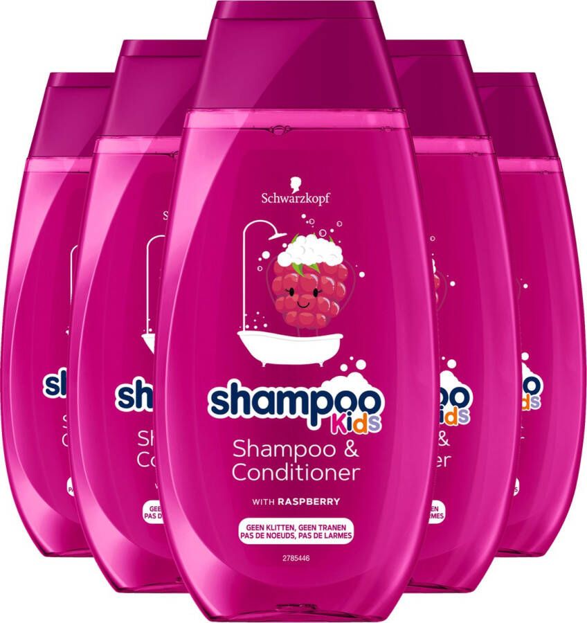 Schwarzkopf Shampoo Kids Raspberry 6x250ml Grootverpakking Voor Lichaam & Haar