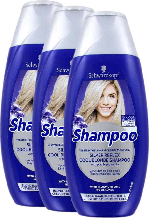 Schwarzkopf Shampoo Reflex Silver (Zilvershampoo) Voordeelverpakking 3 x 250 ML