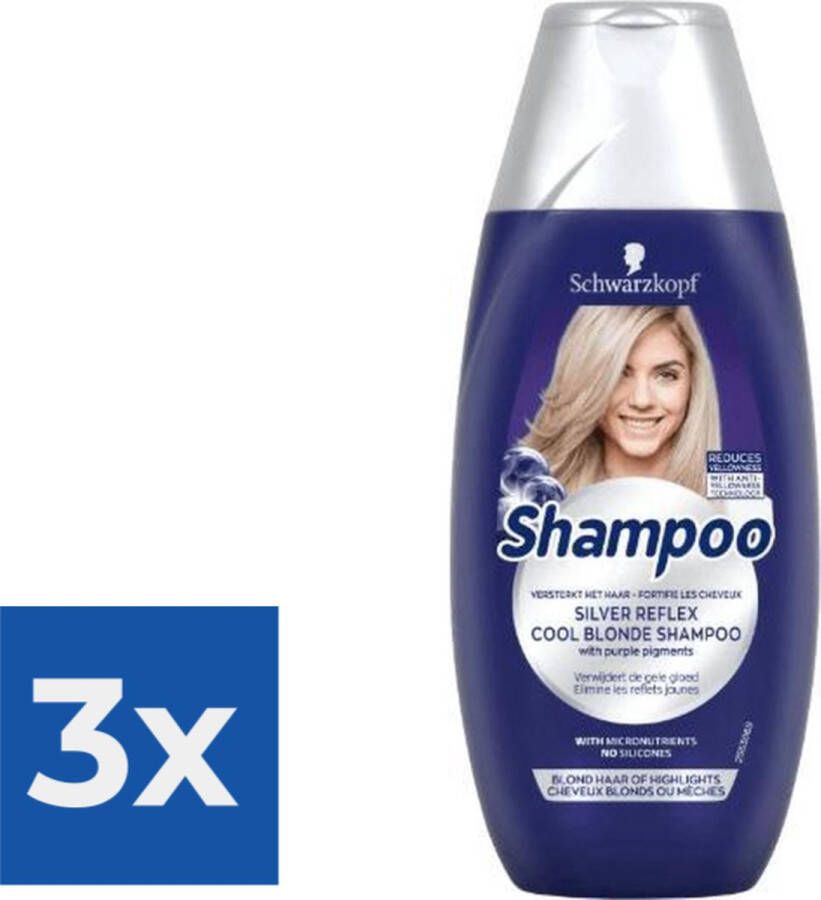 Schwarzkopf Shampoo Silver Reflex Cool Blond Reflex 250ml Voordeelverpakking 3 stuks