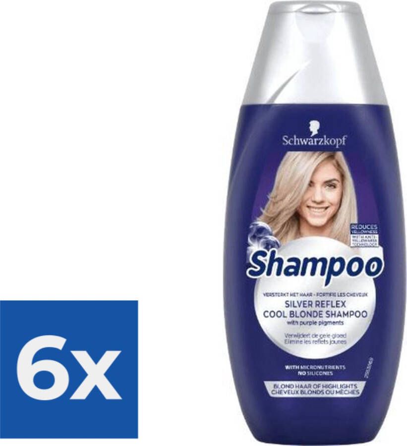 Schwarzkopf Shampoo Silver Reflex Cool Blond Reflex 250ml Voordeelverpakking 6 stuks