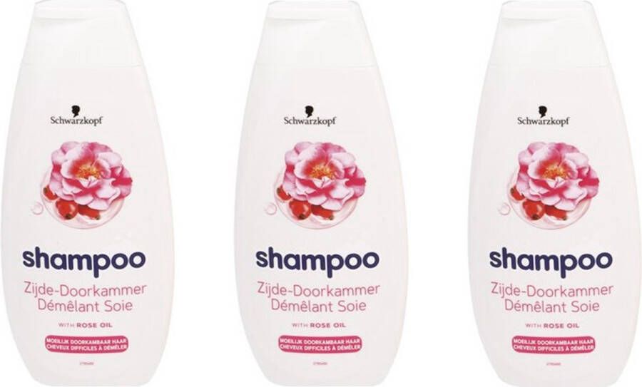 Schwarzkopf Shampoo – Zijde-Doorkammer 3 x 400 ml