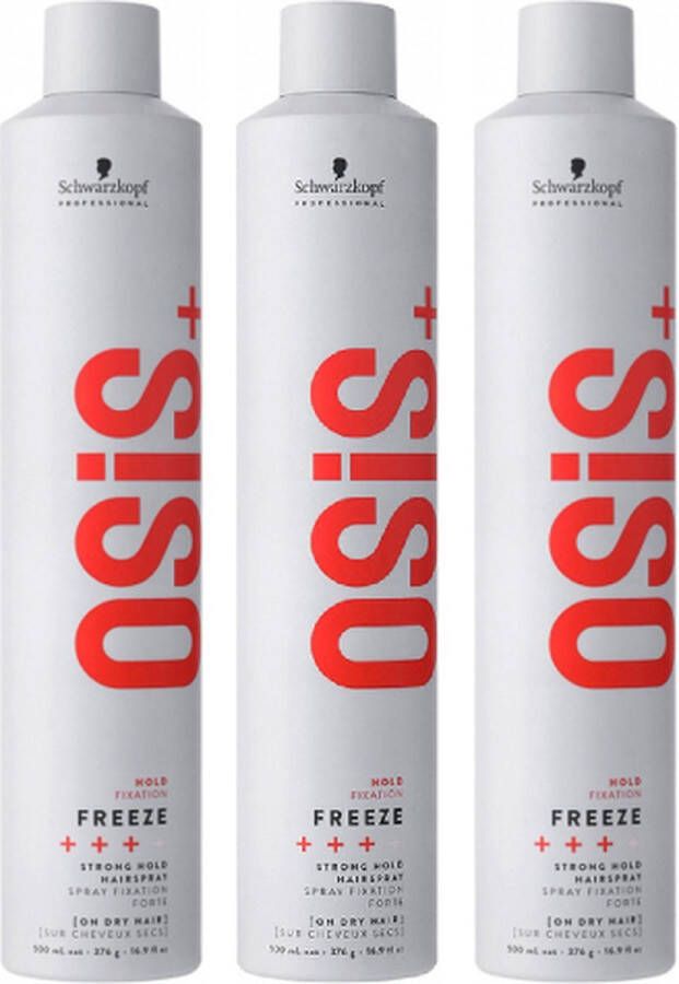 Schwarzkopf Stevige Fixatie Haarlak Osis Freeze voordeelverpakking 3 x 500 ml