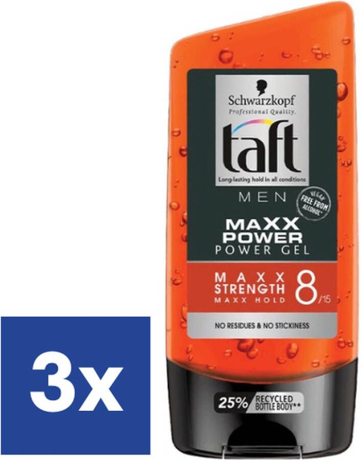 Schwarzkopf Taft Maxx Power Hold N8 Haargel 3 x 150 ml