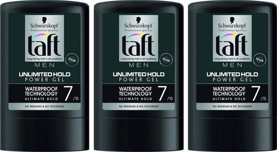 Schwarzkopf Taft Power Unlimited Hold N7 Haargel 3 x 300 ml