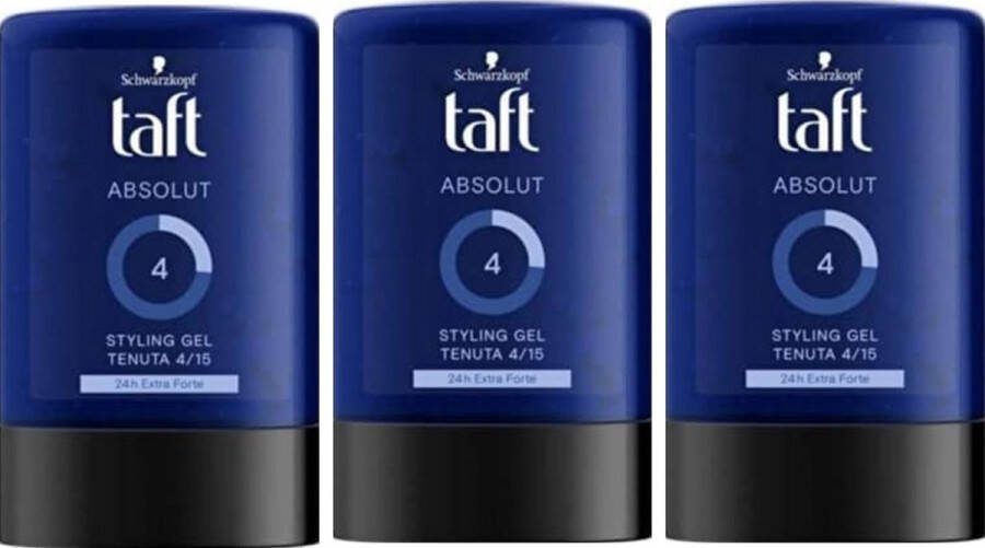 Schwarzkopf Taft Styling Haargel – Absolute Hold 4 Voordeelverpakking 3 x 300 ml