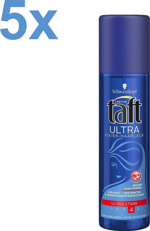 Schwarzkopf Taft Ultra Fixing Laque Hair Spray 5x 200ml Voordeelverpakking
