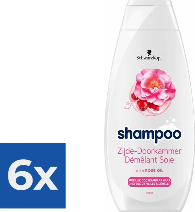 Schwarzkopf Zijde-Doorkammer Shampoo 400 ml Voordeelverpakking 6 stuks