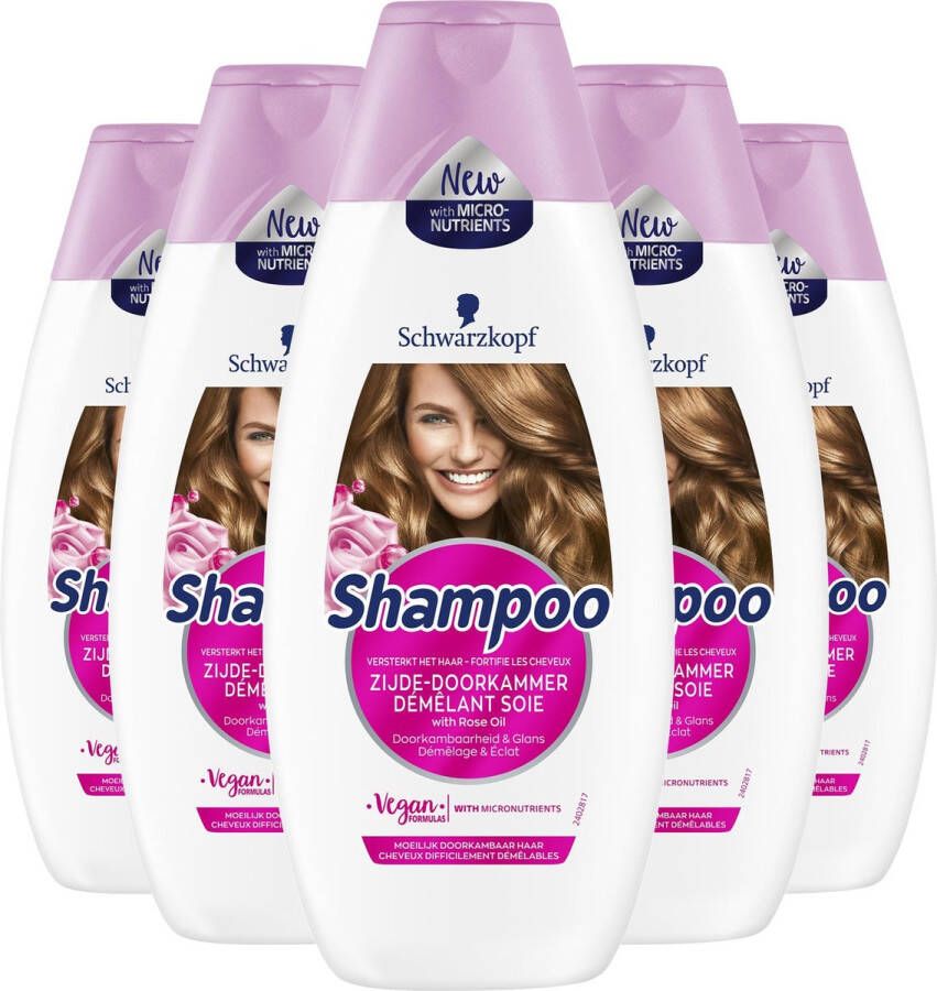 Schwarzkopf Zijde-Doorkammer Shampoo 5x 400ml Voordeelverpakking