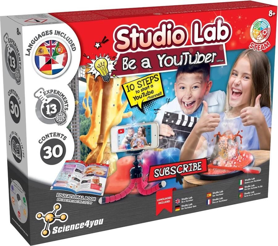 Science 4 You Science4you Be a YouTuber Kit Experimenteerdoos 13 experimenten voor kinderen vanaf 8 jaar