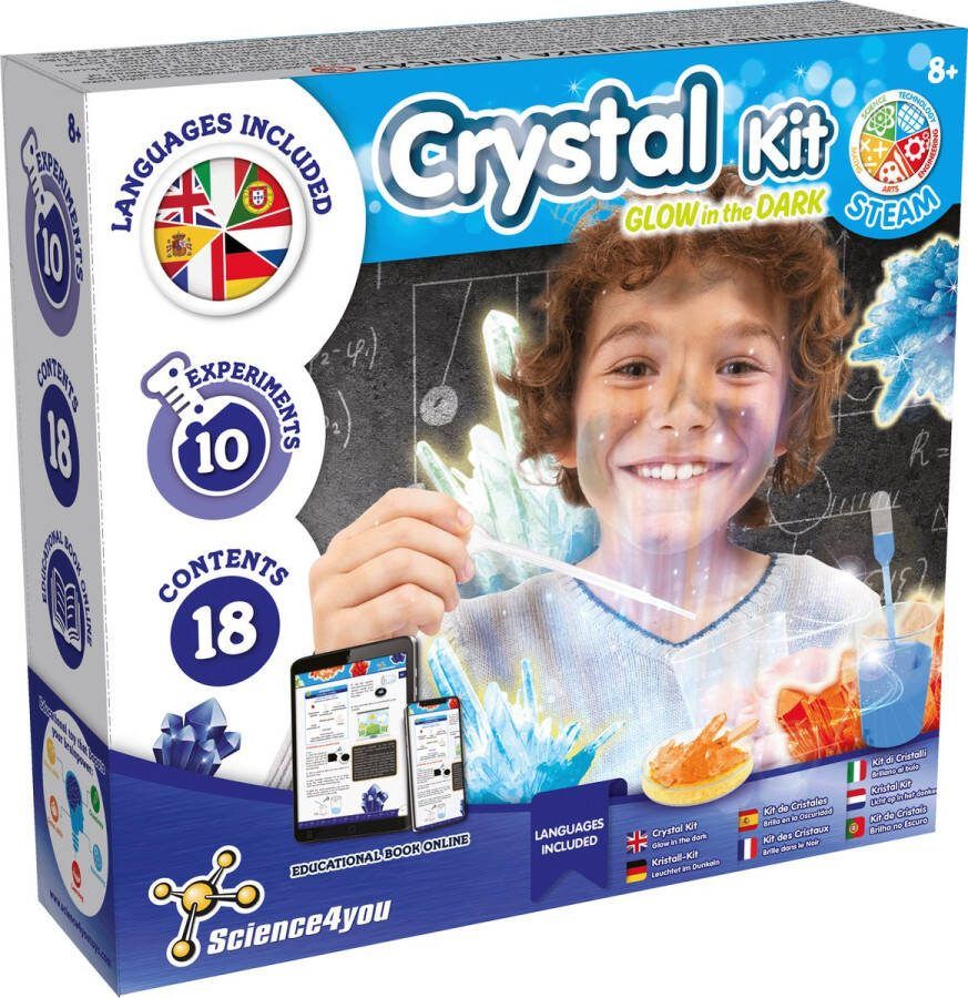 Science 4 You Science4you Crystal Factory Glow in the Dark Experimenteerdoos vanaf 8 jaar