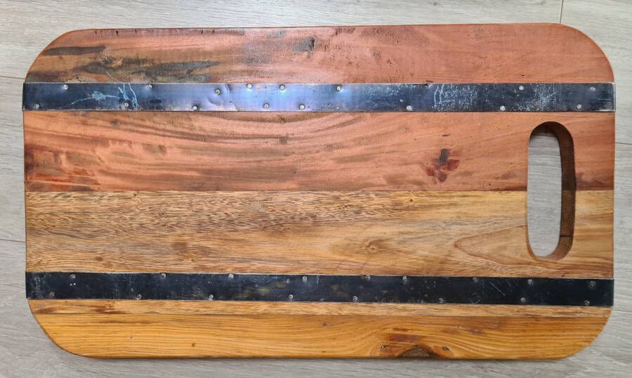 Scissor Mountains broodplank industrieel decoratie plank ijzer hout 53 cm serveerplank serveerplateau