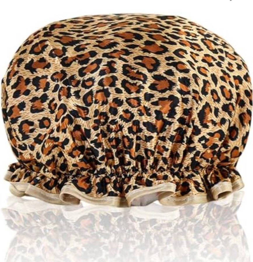 Scoby Douchemuts Leopard Shower Cap Panter Douchecap Douchekapje Douche muts Douche cap