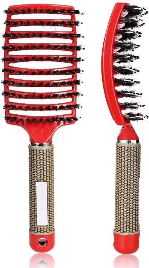 Scoby Haarborstel Haar borstel Anti Klit Brush Hairbrush Haarstyling Rood