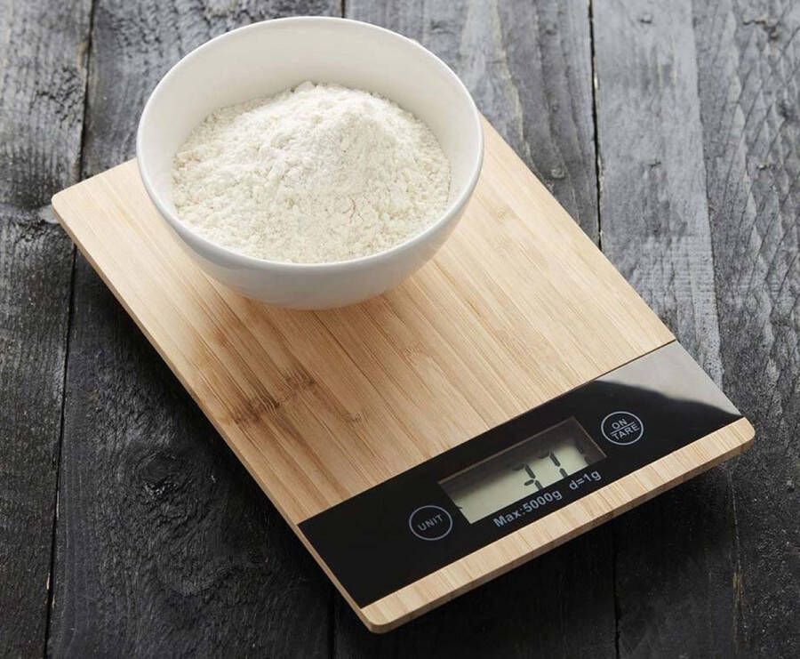 Scoby Houten Keukenweegschaal Digitale Weegschaal Bruin