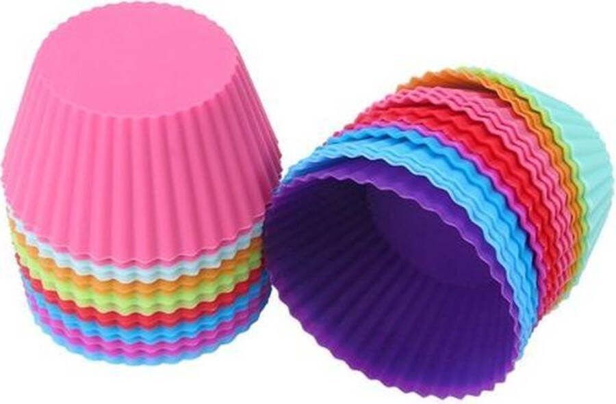 Scoby Siliconen Cupcake Vormpjes Muffin Vormpjes 24 Stuks Vrolijke Kleuren