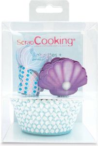 ScrapCooking Cupcakevormpjes & Toppers Zeemeermin Set 24