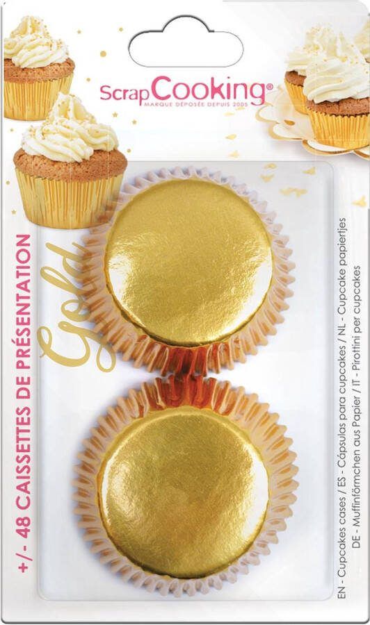 ScrapCooking Cupcakevormpjes Goud pk 48