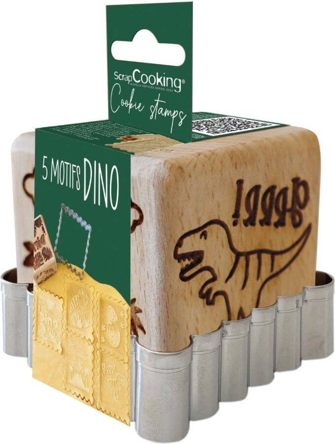 ScrapCooking Houten Stempel & Cookie Cutter Dino